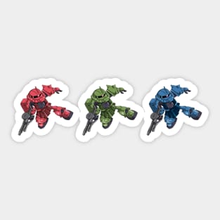 Zaku Trio Sticker